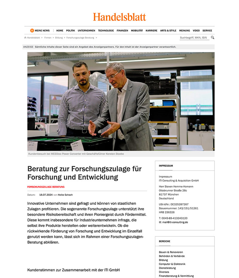  <b>Handelsblatt<b> <strong> <br> <u>Zum Artikel</u>